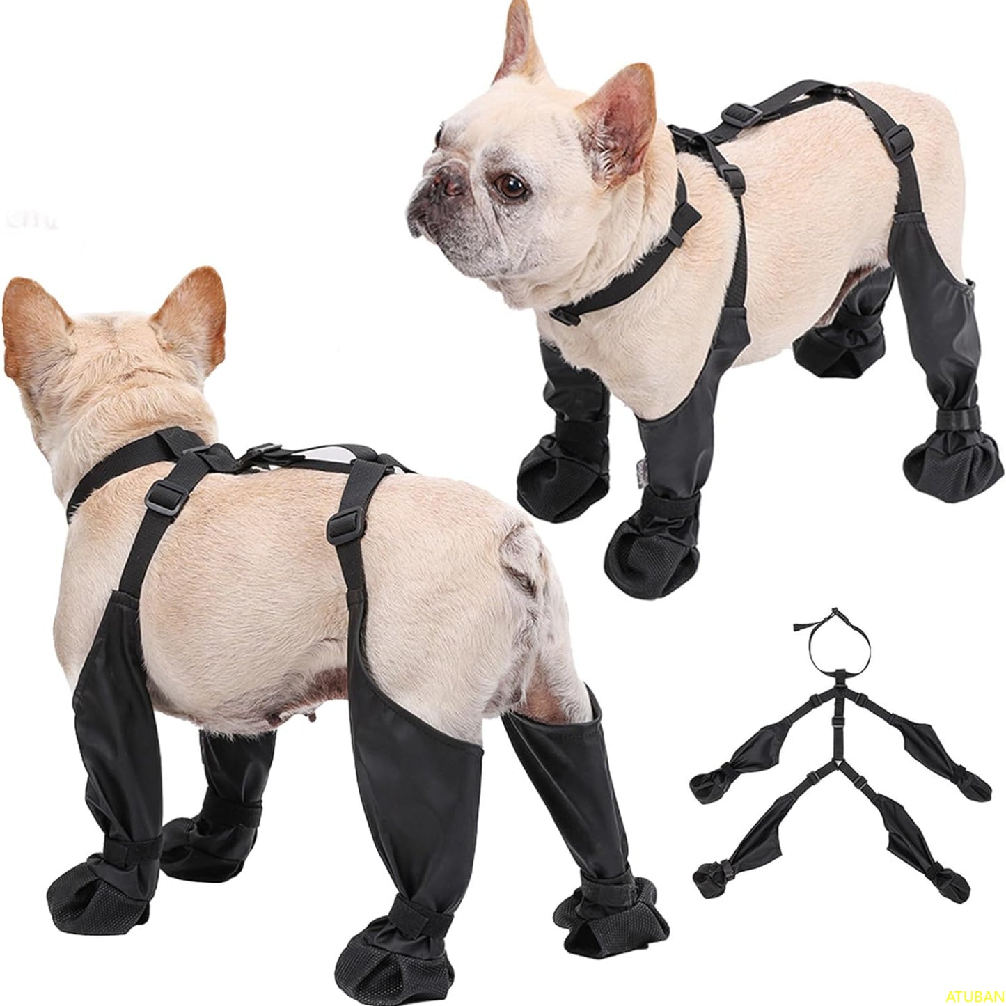 Waterproof Dog Boots Anti-Slip Dog Shoes,Rugged Rubber Sole,Pet Paw Protector, Dirty-Proof&Anti-Fall Dog Outdoor Walking Running